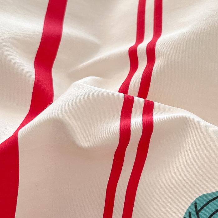 91家纺网 家纺一手货源 找家纺 桃子家居 2024新款纯棉13372粉梦可爱小清新卡通系列四件套 棉-红小猫