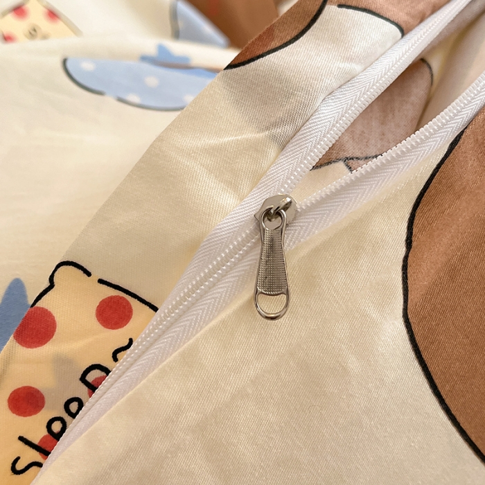 91家纺网 家纺一手货源 找家纺 桃子家居 2024新款纯棉13372粉梦可爱小清新卡通系列四件套 棉-卡皮吧啦