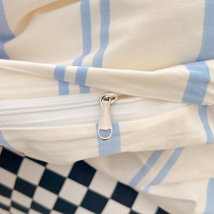 91家纺网 家纺一手货源 找家纺 桃子家居 2024新款纯棉13372粉梦可爱小清新卡通系列四件套 棉-蓝小猫