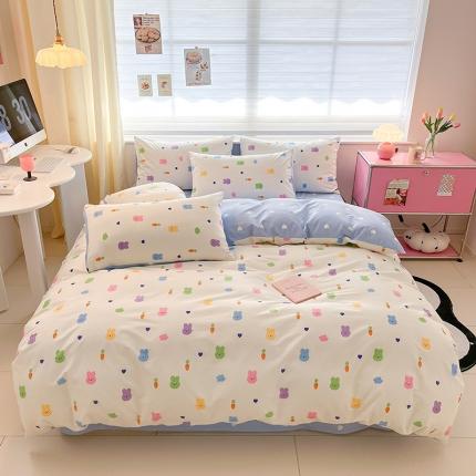 桃子家居 2024新款纯棉13372粉梦可爱小清新卡通系列四件套 棉-萝卜兔