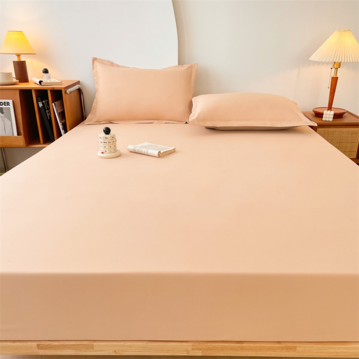 91家纺网 家纺一手货源 找家纺 梦舒羽 新款抗菌隔尿防水四季款单层床笠床垫保护罩床垫套 卡其