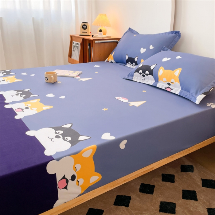 91家纺网 家纺一手货源 找家纺 梦舒羽 新款抗菌隔尿防水四季款单层床笠床垫保护罩床垫套 萌宠乐园