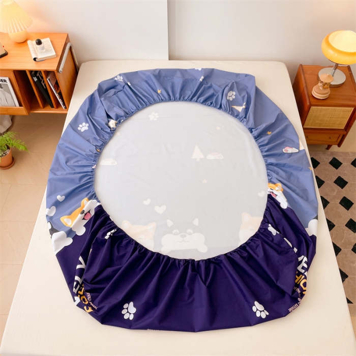 91家纺网 家纺一手货源 找家纺 梦舒羽 新款抗菌隔尿防水四季款单层床笠床垫保护罩床垫套 萌宠乐园