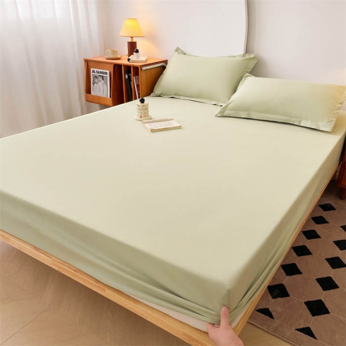 91家纺网 家纺一手货源 找家纺 梦舒羽 新款抗菌隔尿防水四季款单层床笠床垫保护罩床垫套 青草绿