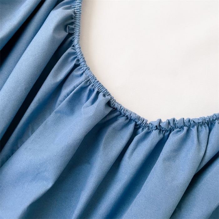 91家纺网 家纺一手货源 找家纺 梦舒羽 新款抗菌隔尿防水四季款单层床笠床垫保护罩床垫套 雾霾蓝