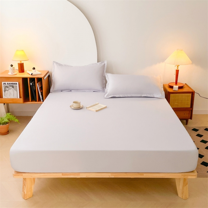 91家纺网 家纺一手货源 找家纺 梦舒羽 新款抗菌隔尿防水四季款单层床笠床垫保护罩床垫套 银优灰