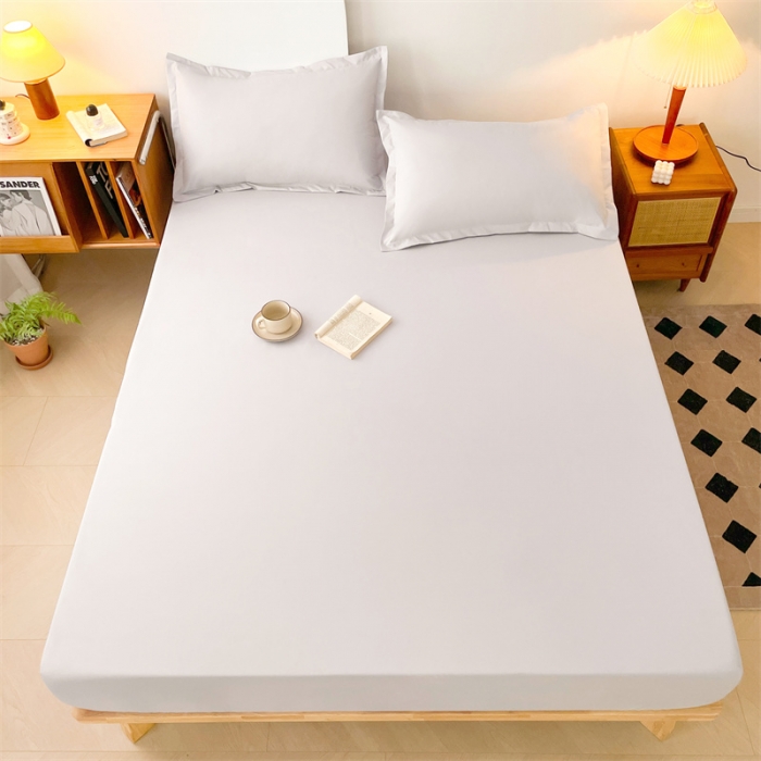 91家纺网 家纺一手货源 找家纺 梦舒羽 新款抗菌隔尿防水四季款单层床笠床垫保护罩床垫套 银优灰