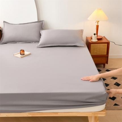 91家纺网 家纺一手货源 找家纺 梦舒羽 新款抗菌隔尿防水四季款单层床笠床垫保护罩床垫套 云雾灰