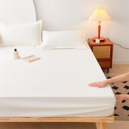 91家纺网 家纺一手货源 找家纺 梦舒羽 新款抗菌隔尿防水四季款单层床笠床垫保护罩床垫套 珍珠白