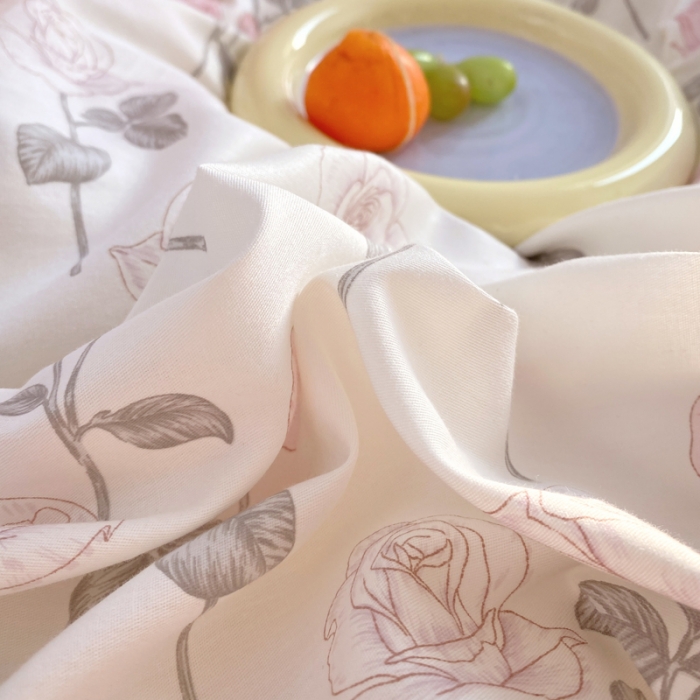 91家纺网 家纺一手货源 找家纺 洺兰家居 2025新款13372全棉四件套复古玫瑰