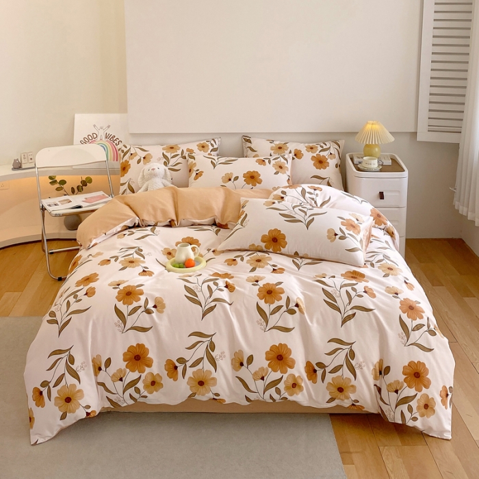 91家纺网 家纺一手货源 找家纺 洺兰家居 2025新款13372全棉四件套秋实