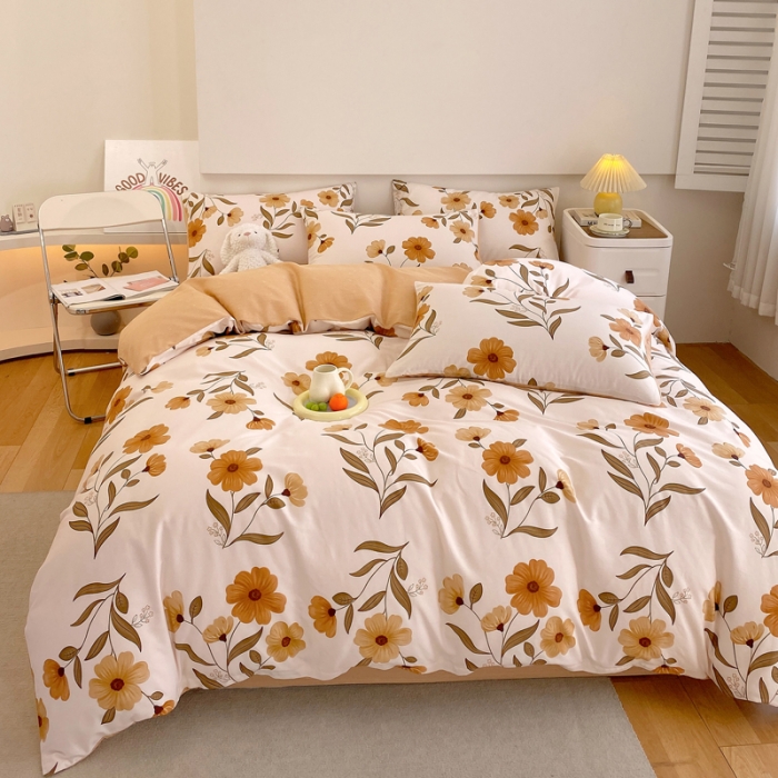 91家纺网 家纺一手货源 找家纺 洺兰家居 2025新款13372全棉四件套秋实