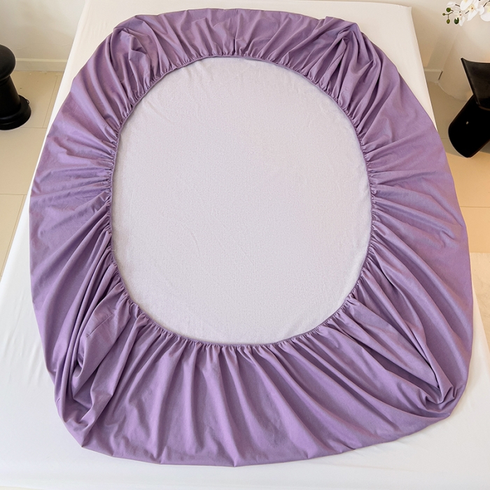 91家纺网 家纺一手货源 找家纺 慕尚家纺 2025新款全棉磨毛英文字母绣床笠+枕套系列 艾丽紫