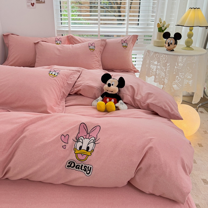 91家纺网 家纺一手货源 找家纺 （总）慕尚家纺 2025新款迪士尼全棉磨毛刺绣系列四件套