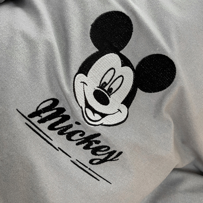 91家纺网 家纺一手货源 找家纺 慕尚家纺 2025新款迪士尼全棉磨毛刺绣系列四件套 米奇灰