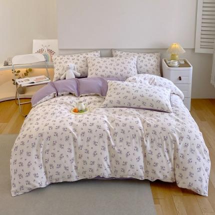 91家纺网 家纺一手货源 找家纺 洺兰家居 2025新款13372全棉单被套阿紫