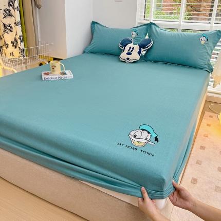 91家纺网 家纺一手货源 找家纺 （总）慕尚家纺 2025新款迪士尼全棉磨毛刺绣床笠+枕套系列