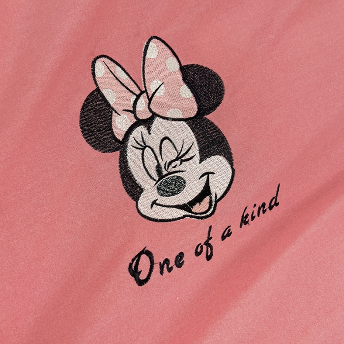 91家纺网 家纺一手货源 找家纺 慕尚家纺 2025新款迪士尼全棉磨毛刺绣床笠+枕套系列 米妮豆沙