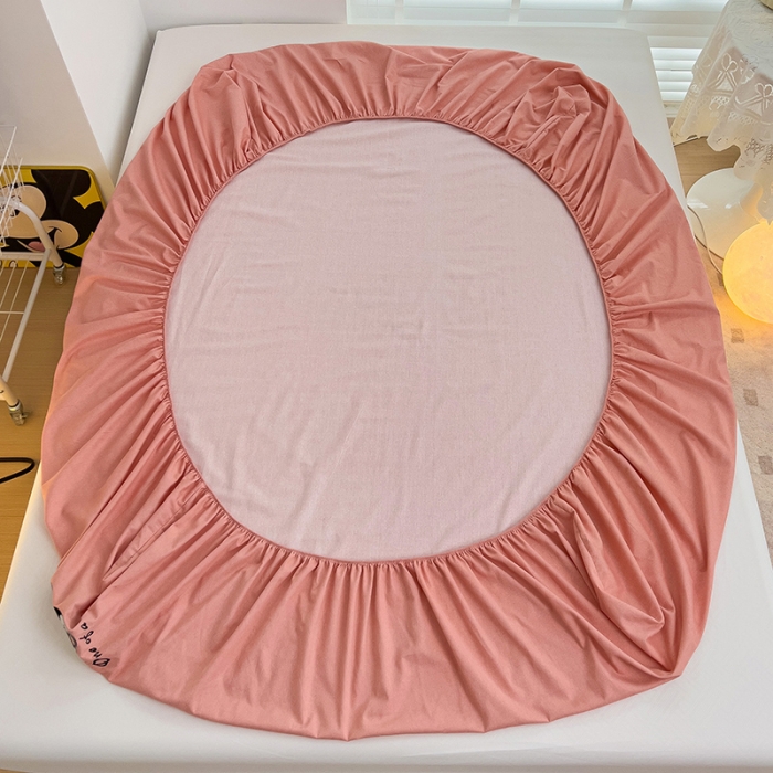 91家纺网 家纺一手货源 找家纺 慕尚家纺 2025新款迪士尼全棉磨毛刺绣床笠+枕套系列 米妮桃粉