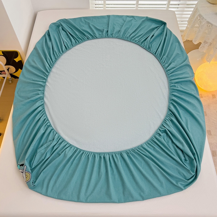 91家纺网 家纺一手货源 找家纺 慕尚家纺 2025新款迪士尼全棉磨毛刺绣床笠+枕套系列 唐老鸭-兰