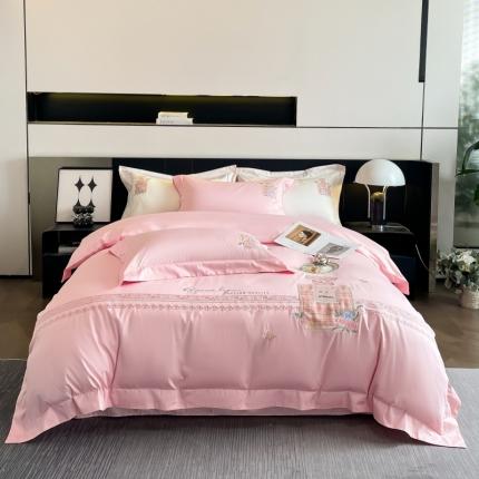 91家纺网 家纺一手货源 找家纺 （总）星蕴家纺 2024新款喷气全棉贴布绣花四件套-莫妮卡