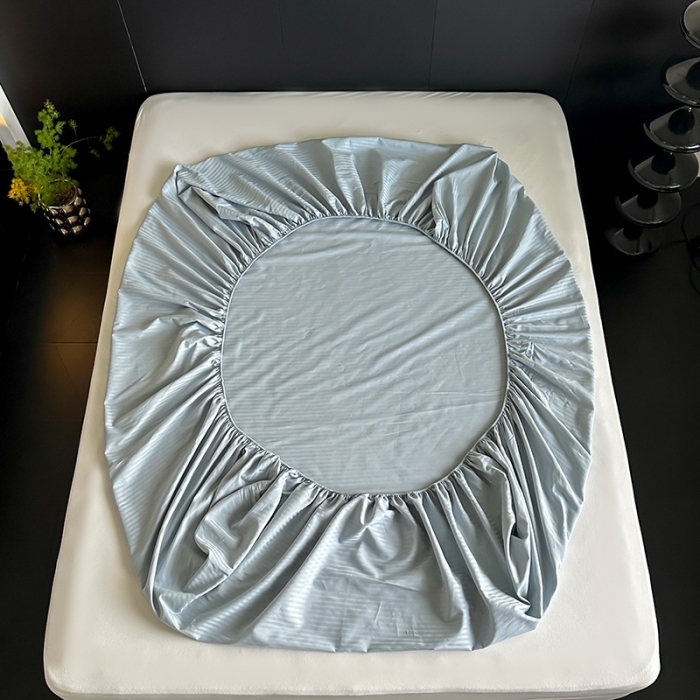 91家纺网 家纺一手货源 找家纺 （总）三朵家纺 2024年春夏全棉提花贡缎缎条单床笠