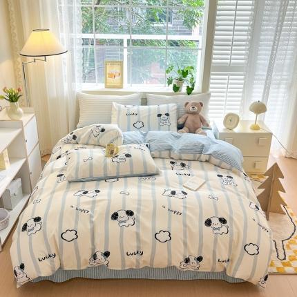 91家纺网 家纺一手货源 找家纺 （总）清雅福 2024春夏新品喷气全棉13372印花系列-四件套