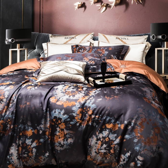 91家纺网 家纺一手货源 找家纺 （总）至爱今生 新款A版140支色织锦缎多件套-欢乐颂