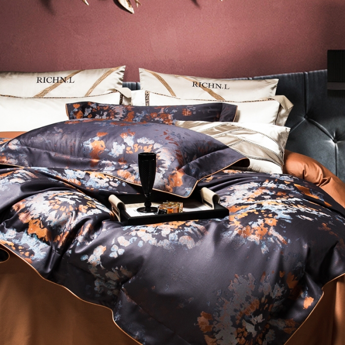 91家纺网 家纺一手货源 找家纺 （总）至爱今生 新款A版140支色织锦缎多件套-欢乐颂