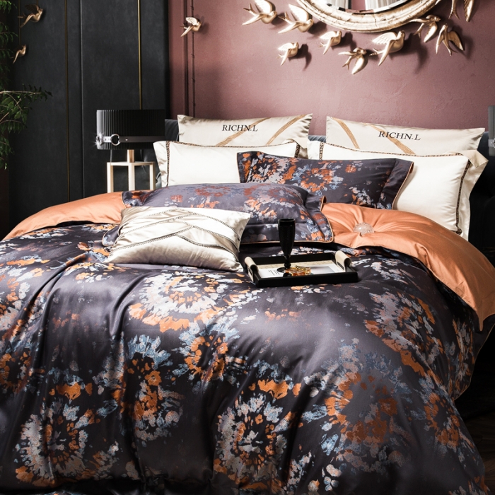 91家纺网 家纺一手货源 找家纺 （总）至爱今生 新款A版140支色织锦缎多件套-欢乐颂