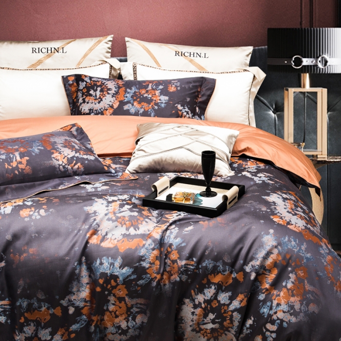 91家纺网 家纺一手货源 找家纺 （总）至爱今生 新款A版140支色织锦缎多件套-欢乐颂