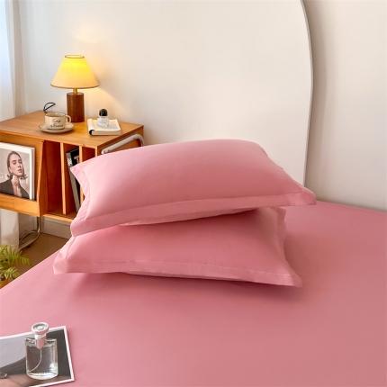 91家纺网 家纺一手货源 找家纺 梦舒羽 2025新款抗菌防水四季款枕套宿舍单人枕芯套枕头套 豆沙粉