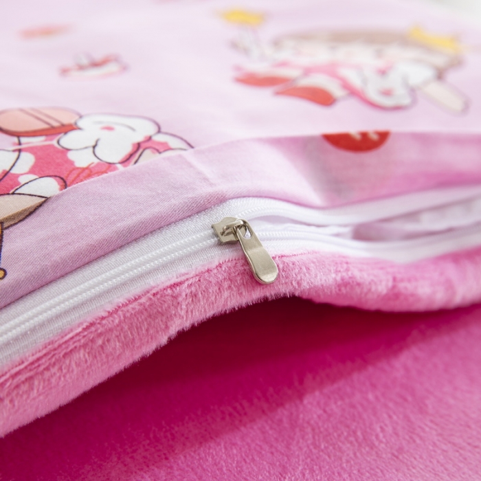 91家纺网 家纺一手货源 找家纺 乐秀 2024新款幼儿园双面四季款儿童床垫套+床垫芯 草莓女孩