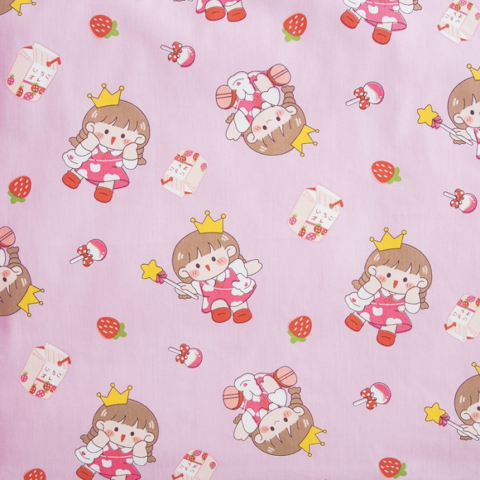 91家纺网 家纺一手货源 找家纺 乐秀 2024新款幼儿园双面四季款儿童床垫套+床垫芯 草莓女孩