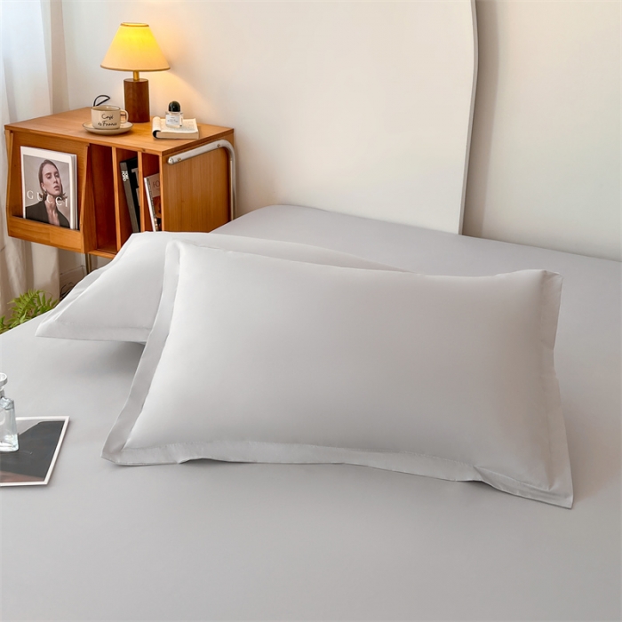 91家纺网 家纺一手货源 找家纺 梦舒羽 2025新款抗菌防水四季款枕套宿舍单人枕芯套枕头套 银优灰