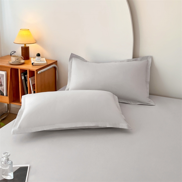 91家纺网 家纺一手货源 找家纺 梦舒羽 2025新款抗菌防水四季款枕套宿舍单人枕芯套枕头套 银优灰