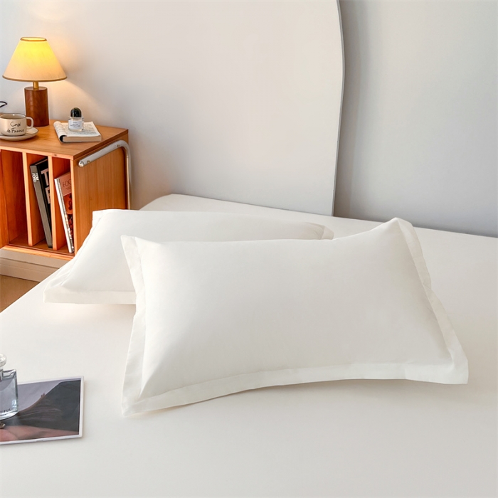 91家纺网 家纺一手货源 找家纺 梦舒羽 2025新款抗菌防水四季款枕套宿舍单人枕芯套枕头套 珍珠白