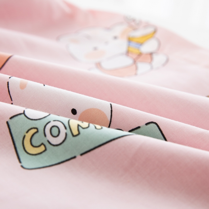 91家纺网 家纺一手货源 找家纺 乐秀 2024新款幼儿园双面四季款儿童床垫套+床垫芯 小兔派对