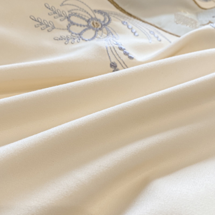 91家纺网 家纺一手货源 找家纺 欧冠 2024四季款新品刺绣绣花款锦绣棉爱莎四件套艾莎-米黄