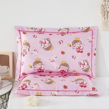 91家纺网 家纺一手货源 找家纺 乐秀家纺 2024新款卡通全棉枕套儿童幼儿园枕头 草莓女孩