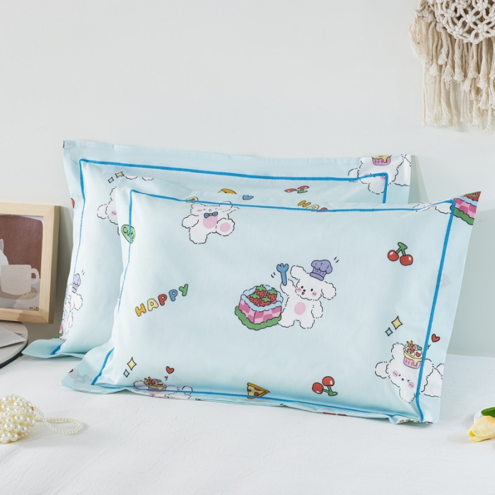 91家纺网 家纺一手货源 找家纺 乐秀家纺 2026新款卡通全棉枕套儿童幼儿园枕头 艾尔蓝