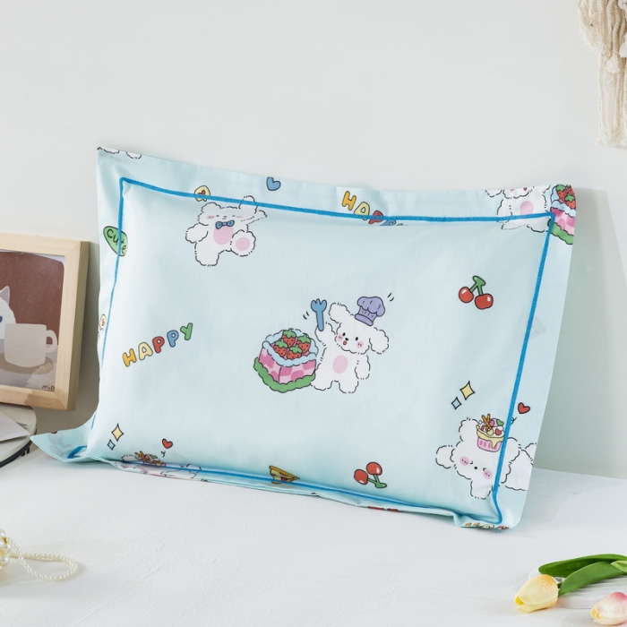 91家纺网 家纺一手货源 找家纺 乐秀家纺 2026新款卡通全棉枕套儿童幼儿园枕头 艾尔蓝