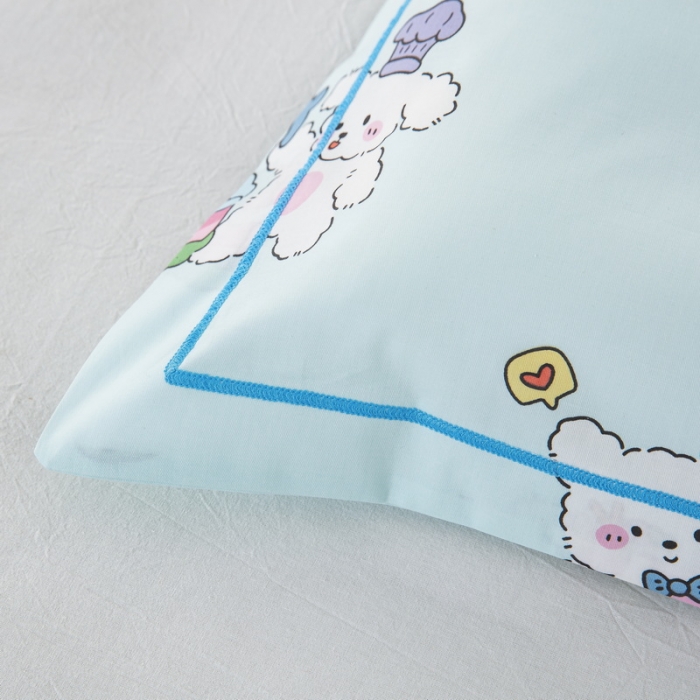 91家纺网 家纺一手货源 找家纺 乐秀家纺 2026新款卡通全棉枕套儿童幼儿园枕头 艾尔蓝