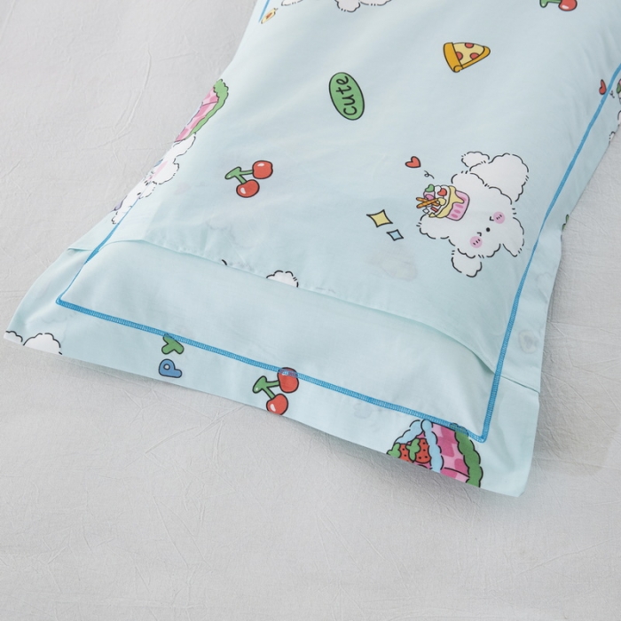 91家纺网 家纺一手货源 找家纺 乐秀家纺 2026新款卡通全棉枕套儿童幼儿园枕头 艾尔蓝