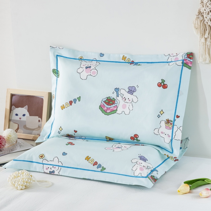 91家纺网 家纺一手货源 找家纺 乐秀家纺 2026新款卡通全棉枕套儿童幼儿园枕头 艾尔蓝