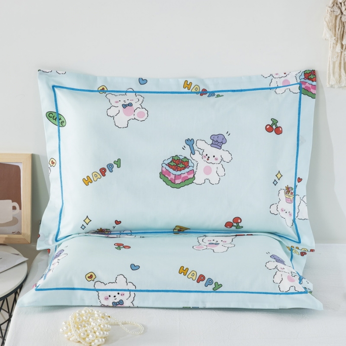 91家纺网 家纺一手货源 找家纺 乐秀家纺 2026新款卡通全棉枕套儿童幼儿园枕头 艾尔蓝