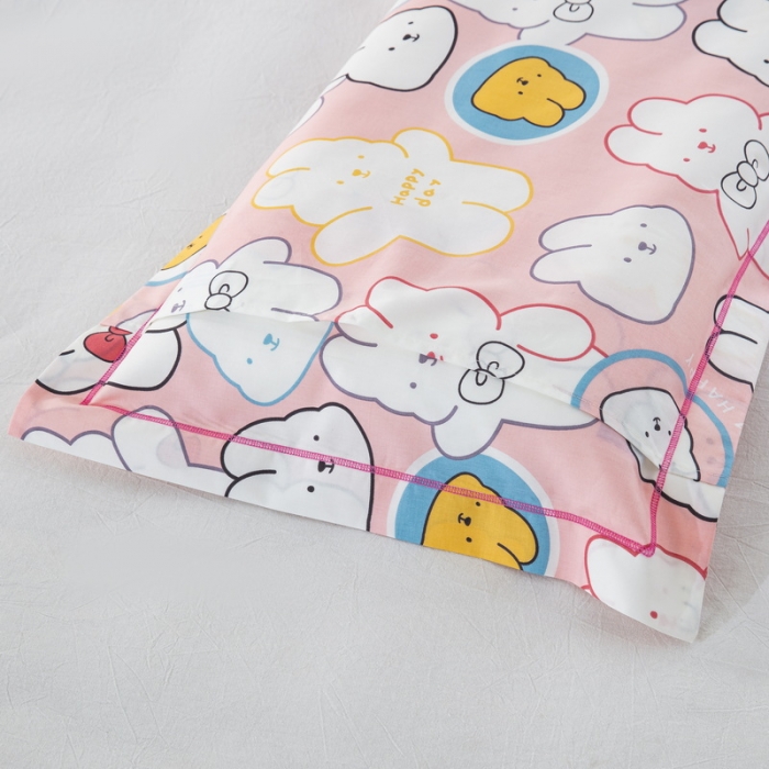 91家纺网 家纺一手货源 找家纺 乐秀家纺 2026新款卡通全棉枕套儿童幼儿园枕头 欢乐小兔