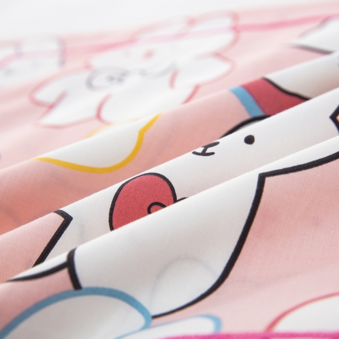 91家纺网 家纺一手货源 找家纺 乐秀家纺 2026新款卡通全棉枕套儿童幼儿园枕头 欢乐小兔