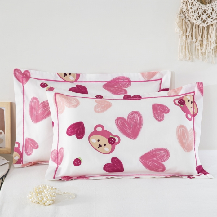 91家纺网 家纺一手货源 找家纺 乐秀家纺 2024新款卡通全棉枕套儿童幼儿园枕头 盛夏时光