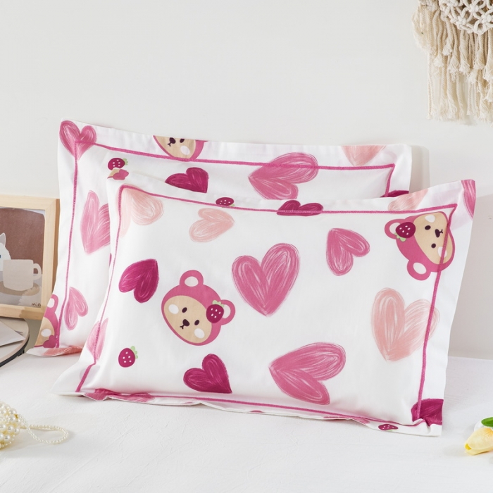 91家纺网 家纺一手货源 找家纺 乐秀家纺 2024新款卡通全棉枕套儿童幼儿园枕头 盛夏时光